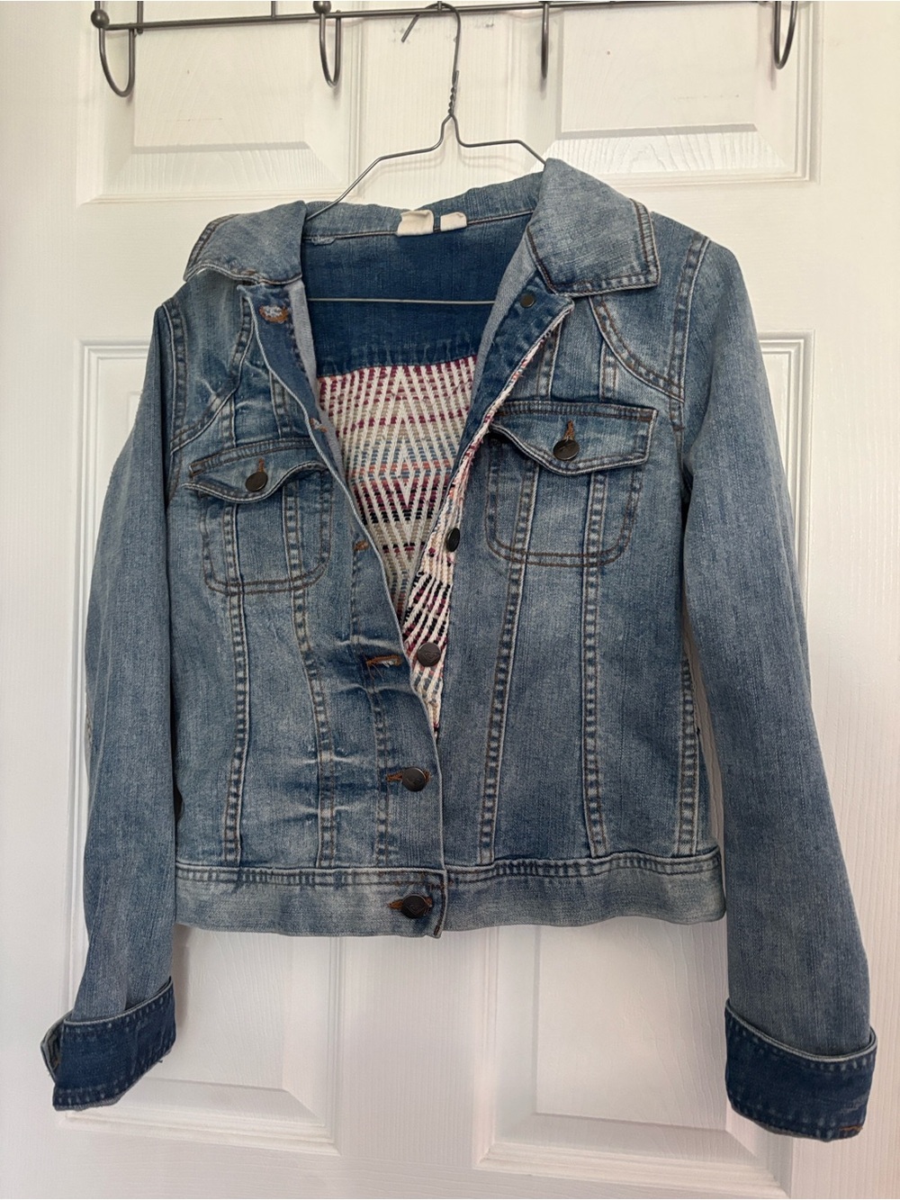 Light Blue Denim Jacket with Knit Lining